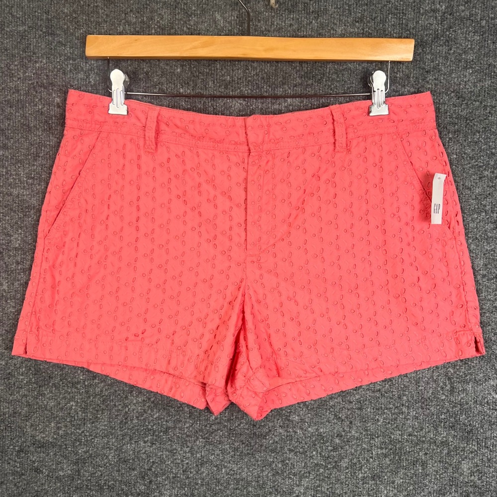 New Gap City Short Womens 14 Pink NWT Eyelet Cotton Casual Summer Shorts
